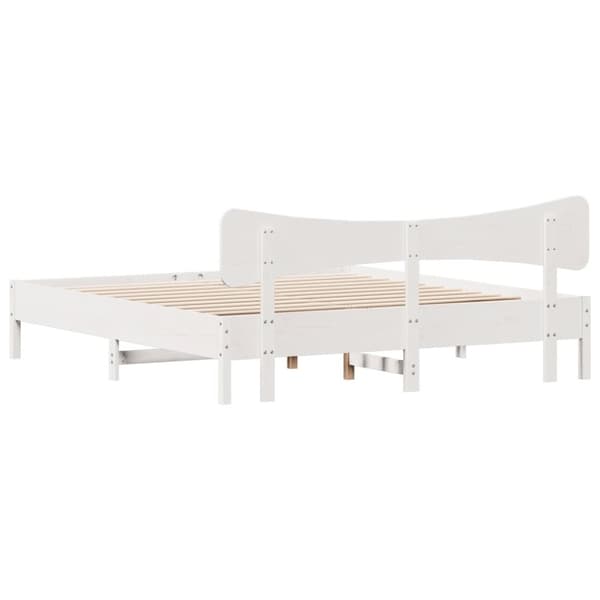 sengeramme uden madras 160x200 cm massivt fyrretræ hvid