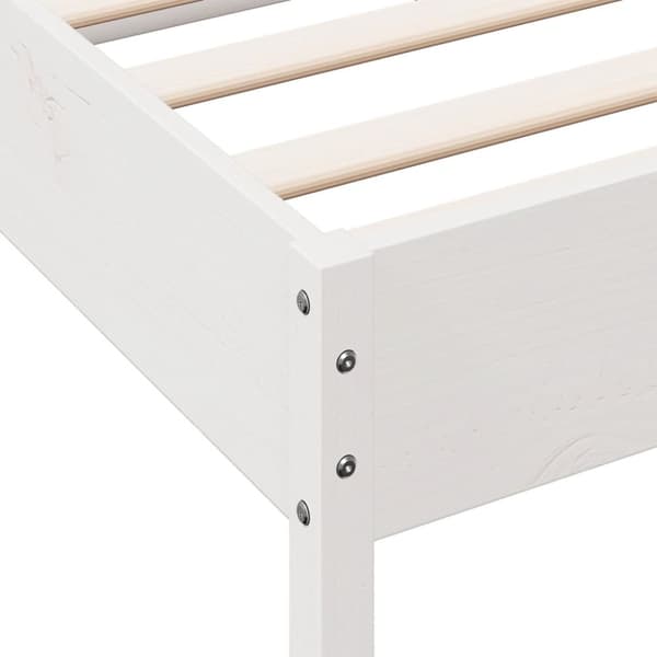 sengeramme uden madras 160x200 cm massivt fyrretræ hvid