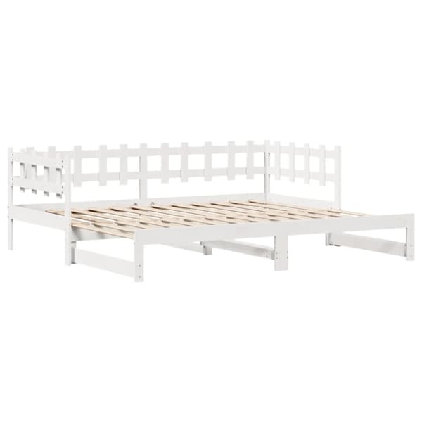 daybed med udtræk og skuffer uden madras 90x200 cm hvid