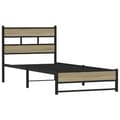 Miniatyrbillede 3 af 9: sengeramme uden madras 90x190 cm metal sonoma-eg