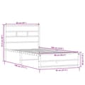Miniatyrbillede 9 af 9: sengeramme uden madras 90x190 cm metal sonoma-eg