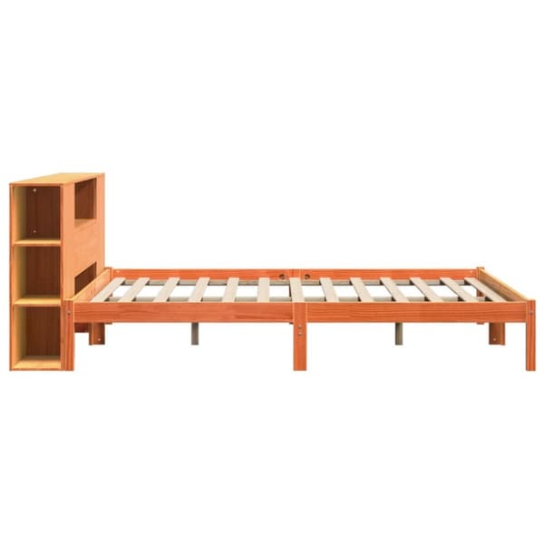 seng med reol uden madras 180x200cm massivt fyrretræ gyldenbrun