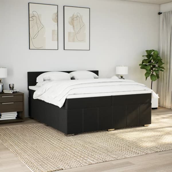 Continental sänky patjalla Musta kangas 200x200 cm