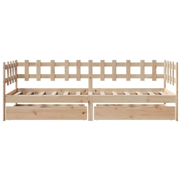 daybed med skuffer 90x190 cm massivt fyrretræ
