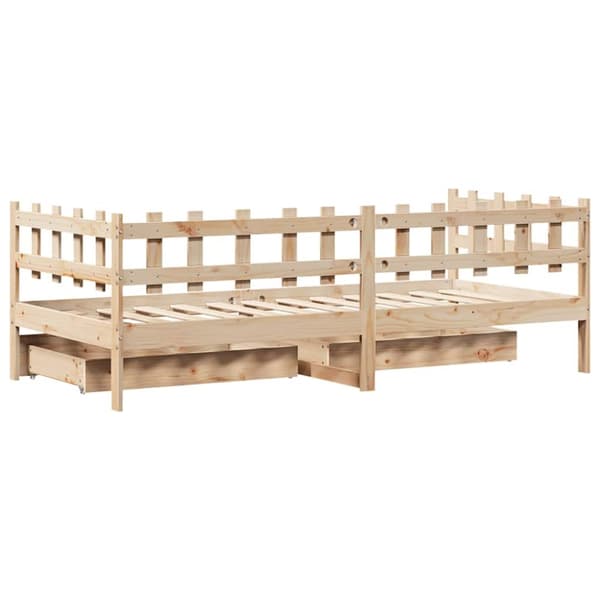 daybed med skuffer 90x190 cm massivt fyrretræ