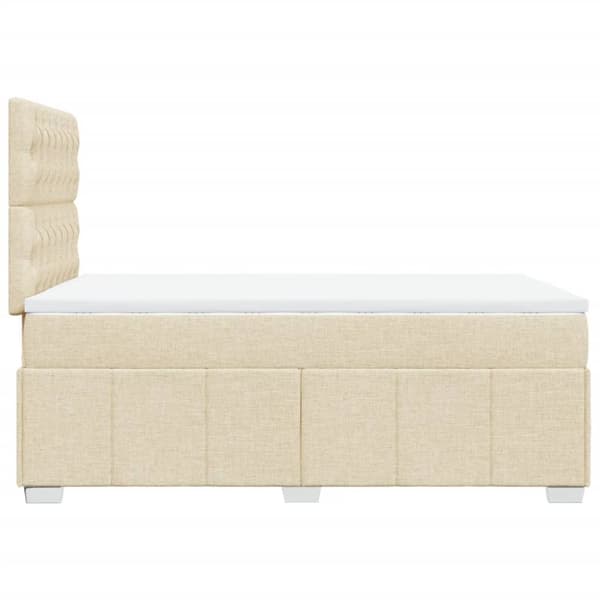 kontinentalseng med madras 120x190 cm stof cremefarvet