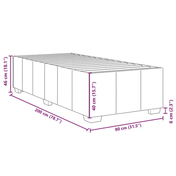 sengeramme 80x200 cm stof gråbrun