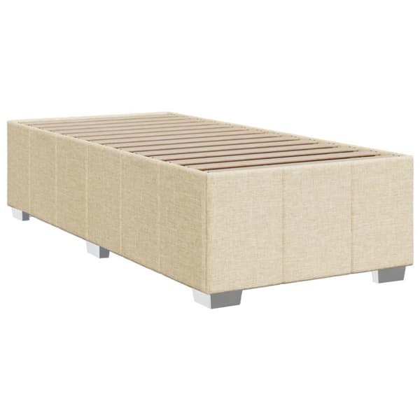 kontinentalseng med madras 90x190 cm stof cremefarvet