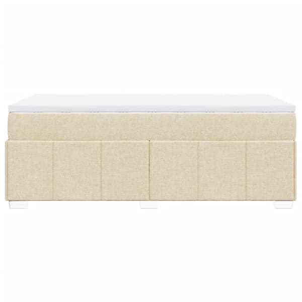 kontinentalseng med madras 90x190 cm stof cremefarvet