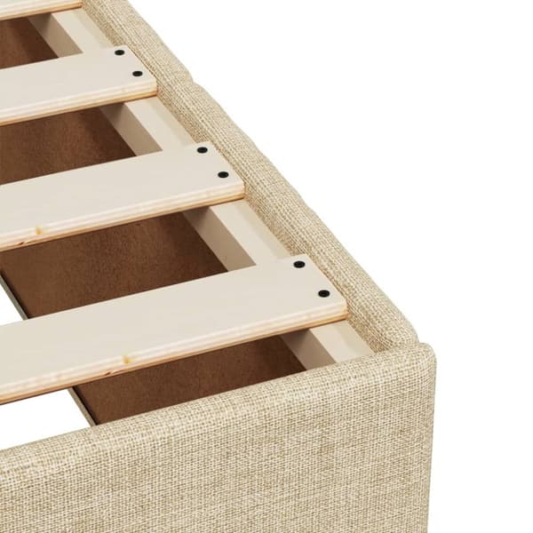 kontinentalseng med madras 90x190 cm stof cremefarvet