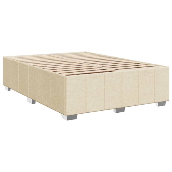 kontinentalseng med madras 140x200 cm stof cremefarvet