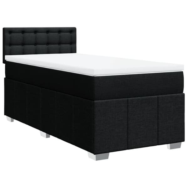 kontinentalseng med madras 90x200 cm stof sort