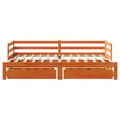 Miniatyrbillede 4 af 10: daybed med udtræk skuffer 90x200 cm massivt fyrretræ gyldenbrun