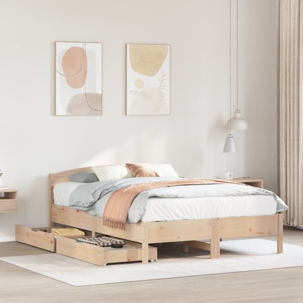 sengeramme uden madras 120x190 cm massivt fyrretræ
