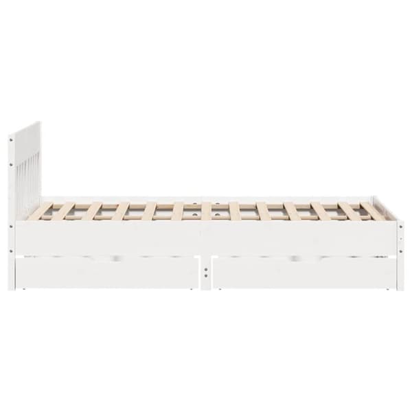 sengeramme uden madras 120x200 cm massivt fyrretræ hvid