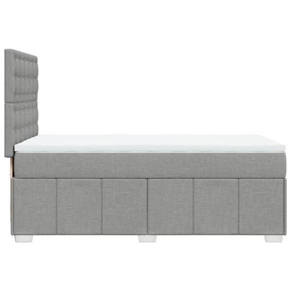 Ramsäng med madrass ljusgrå 90x190 cm tyg