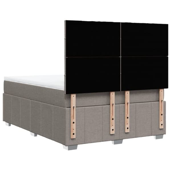 kontinentalseng med madras 140x190 cm stof gråbrun