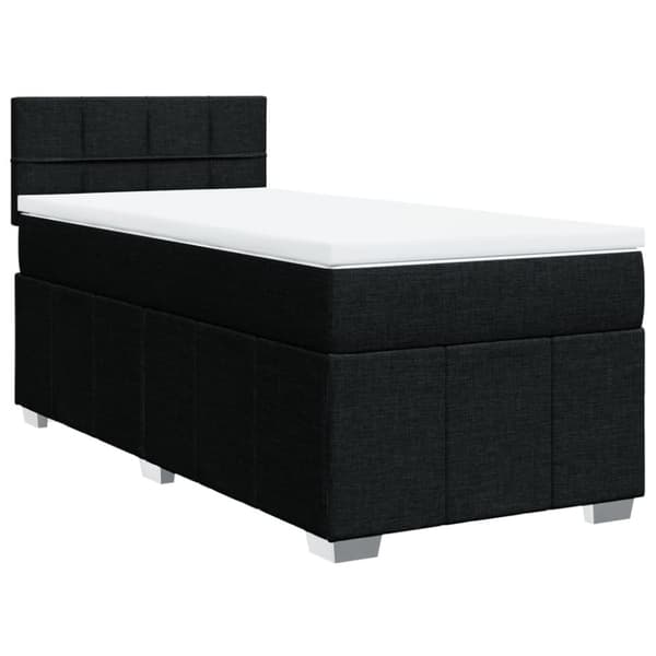 kontinentalseng med madras 100x200 cm stof sort