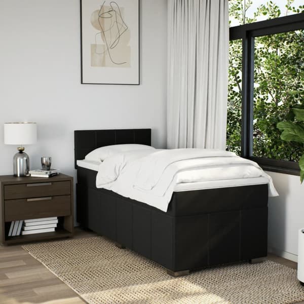 kontinentalseng med madras 100x200 cm stof sort