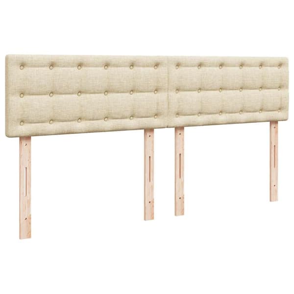 Ramsäng med madrass gräddvit 200x200 cm tyg