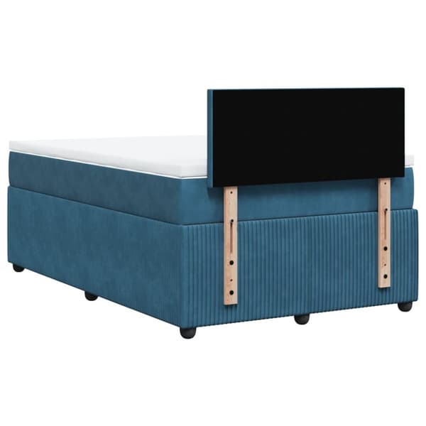 kontinentalseng med madras 120x190 cm velour blå