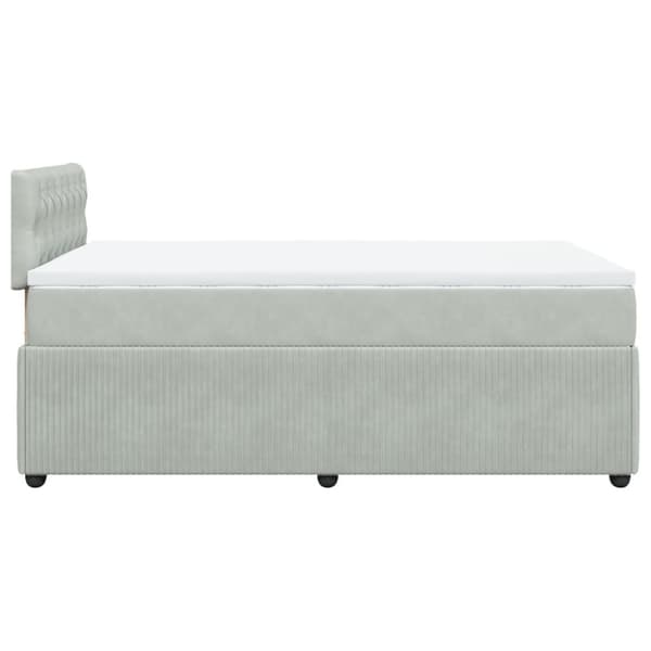 kontinentalseng med madras 120x190 cm velour lysegrå