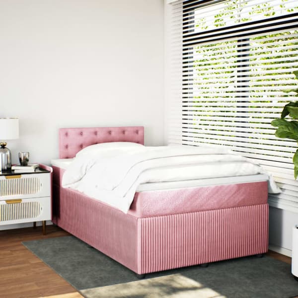 Continental sänky patjalla Pinkki 120x190 cm Velvet