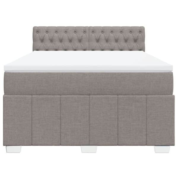 Ramsäng med madrass taupe 140x200 cm tyg