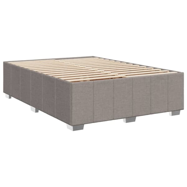Ramsäng med madrass taupe 140x200 cm tyg