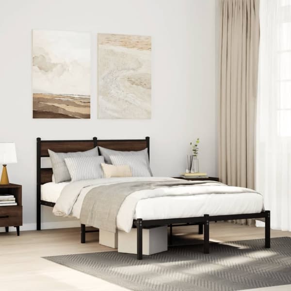 sengeramme m. sengegavl 120x200 cm uden madras brunt eg