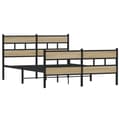 Miniatyrbillede 3 af 9: sengeramme uden madras 160x200 cm metal sonoma-eg