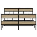 Miniatyrbillede 4 af 9: sengeramme uden madras 160x200 cm metal sonoma-eg