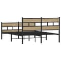 Miniatyrbillede 6 af 9: sengeramme uden madras 160x200 cm metal sonoma-eg
