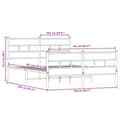 Miniatyrbillede 9 af 9: sengeramme uden madras 160x200 cm metal sonoma-eg