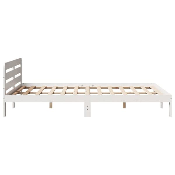 sengeramme uden madras 135x190 cm massivt fyrretræ hvid