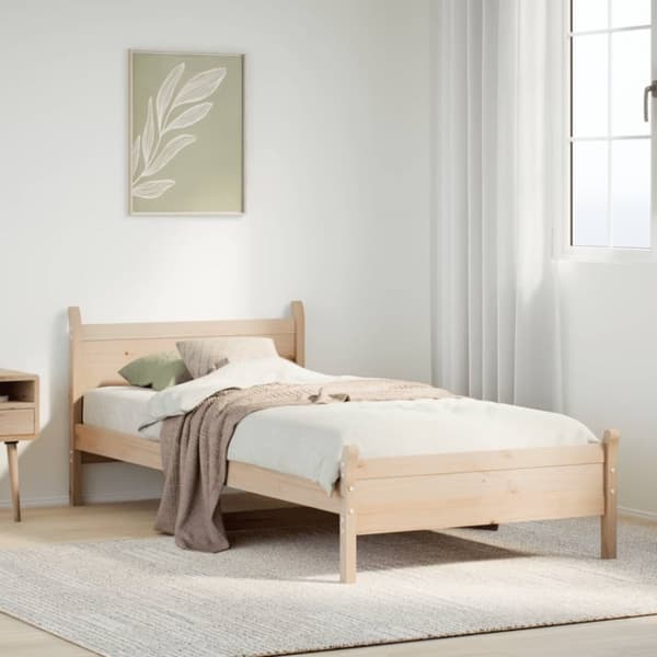 sengeramme uden madras 100x200 cm massivt fyrretræ