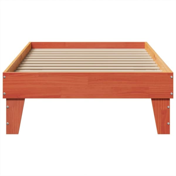 sengeramme uden madras 100x200 cm massivt fyrretræ gyldenbrun