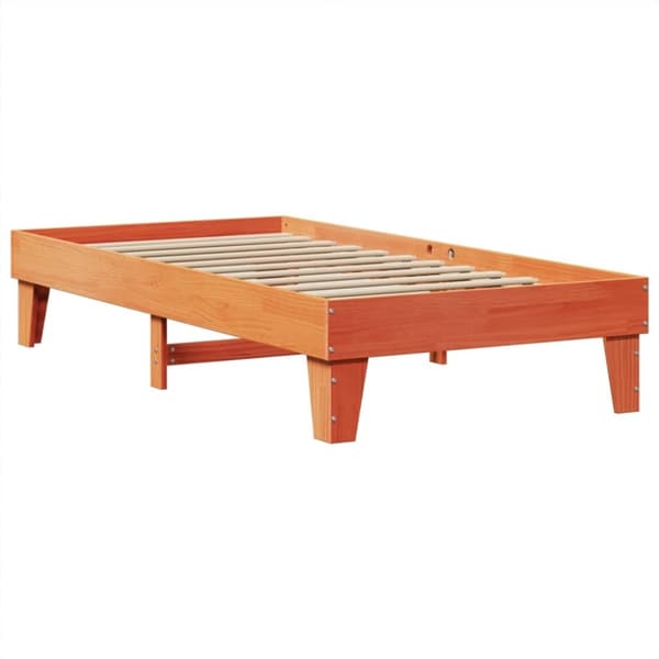 sengeramme uden madras 100x200 cm massivt fyrretræ gyldenbrun