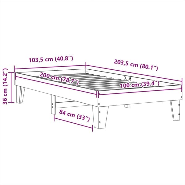 sengeramme uden madras 100x200 cm massivt fyrretræ gyldenbrun