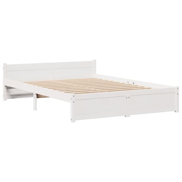 seng med reol uden madras 140x200 cm massivt fyrretræ hvid