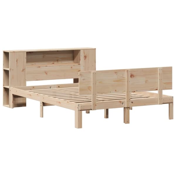 seng med reol uden madras 120x200 cm massivt fyrretræ