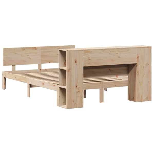 seng med reol uden madras 120x200 cm massivt fyrretræ