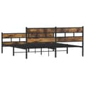 Miniatyrbillede 6 af 9: sengeramme uden madras 183x213 cm metal røget egetræsfarve