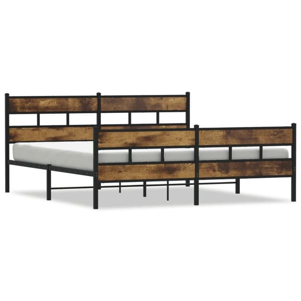 sengeramme uden madras 183x213 cm metal røget egetræsfarve