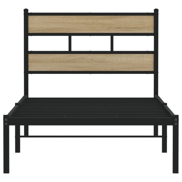 Sängram utan madrass metall sonoma-ek 80x200 cm