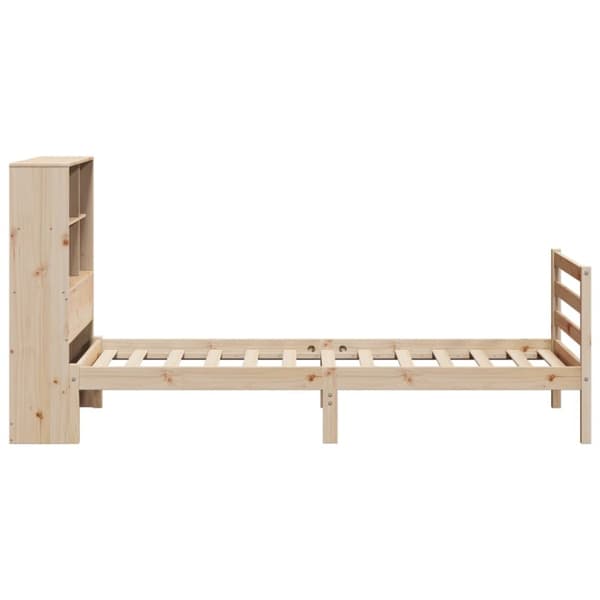 Sänky kirjahyllyllä ilman patjaa 90x200 cm täysi mänty