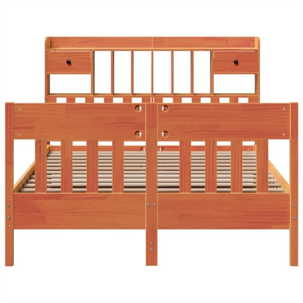 sengeramme uden madras 140x190 cm massivt fyrretræ gyldenbrun