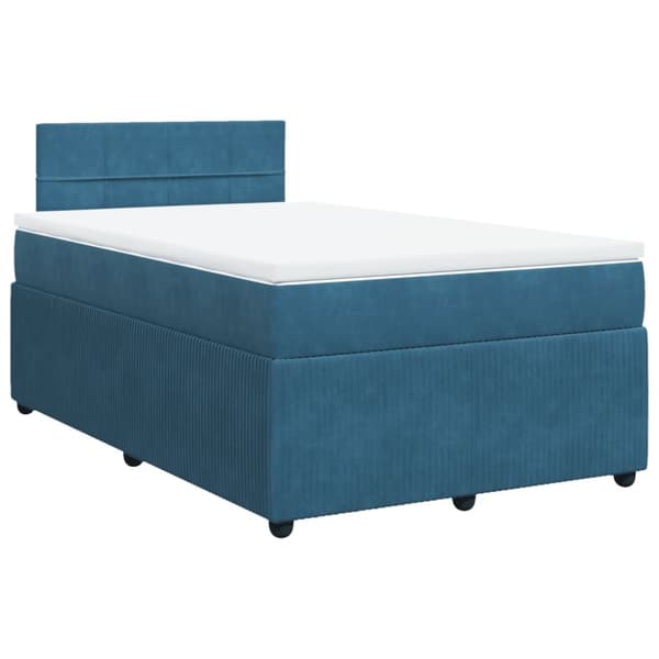 kontinentalseng med madras 120x190 cm velour blå