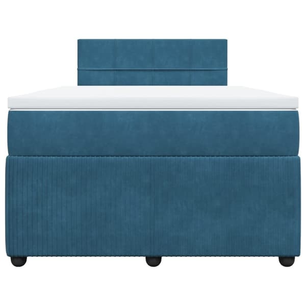 kontinentalseng med madras 120x190 cm velour blå