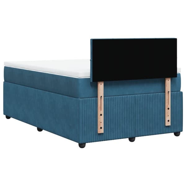 kontinentalseng med madras 120x190 cm velour blå